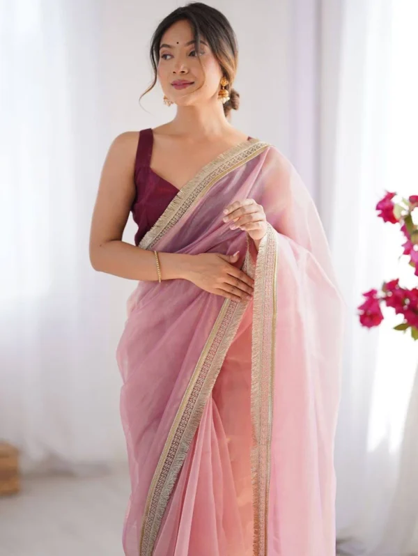 Saree Mall Women's Net Embellished Party Wear Saree