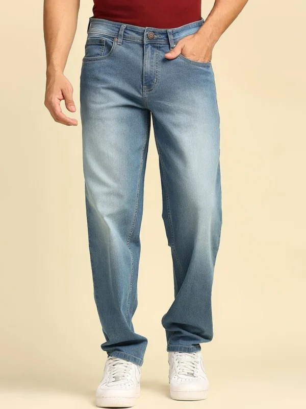 High Star Men's Relaxed Straight Fit Light Fade Jeans